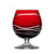 Birks Crystal Silver Ribbon Ruby Red Brandy Glass