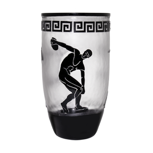 Olympics III Cristal double Noir Vase 11.8 In