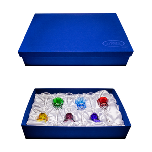 Set de 6 copas de cordial Fabergé Bristol con caja de regalo