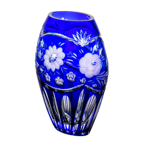 Carla Blue Oval Vase 8.2 in