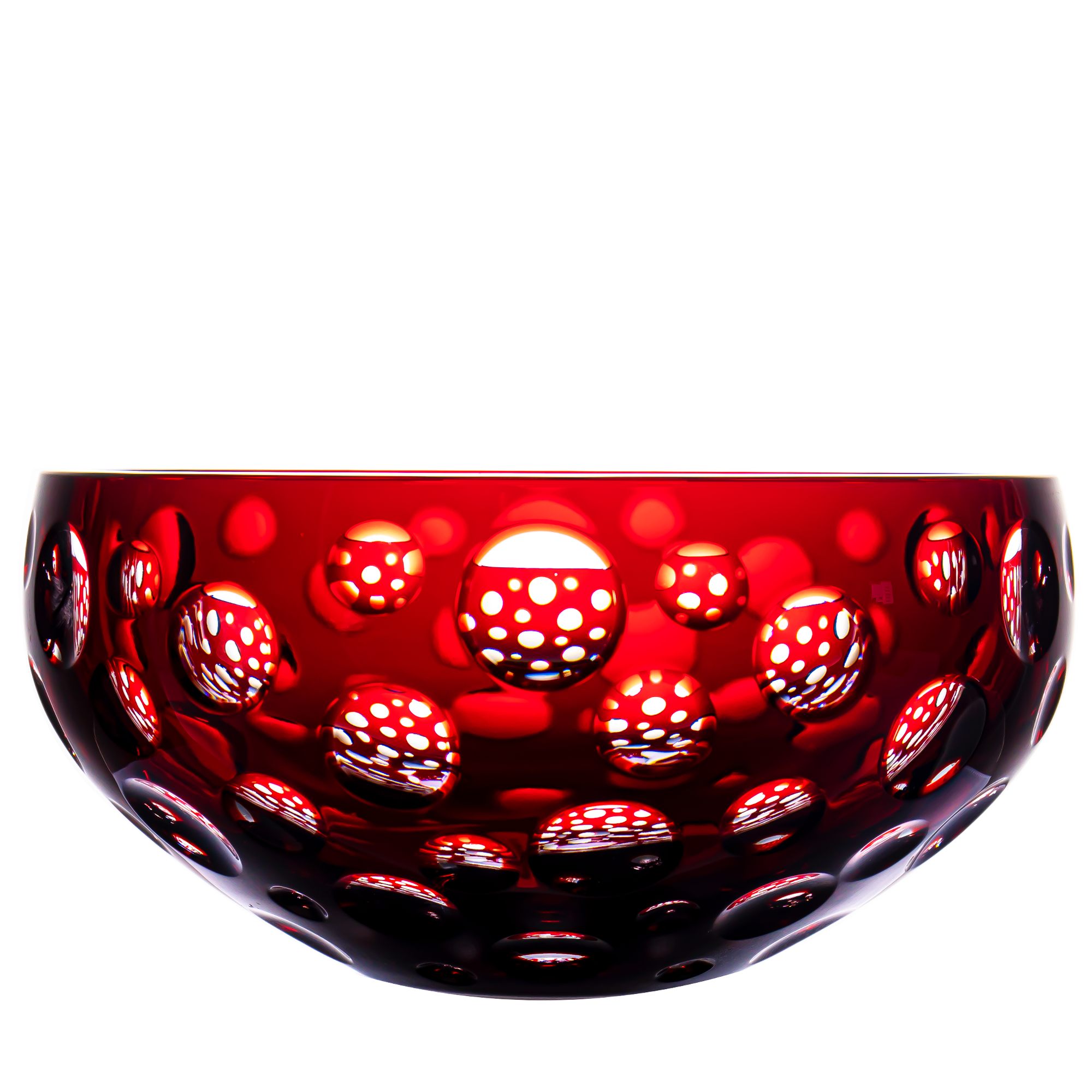 Fabergé Bubbles Ruby Red Bowl 9.2 in